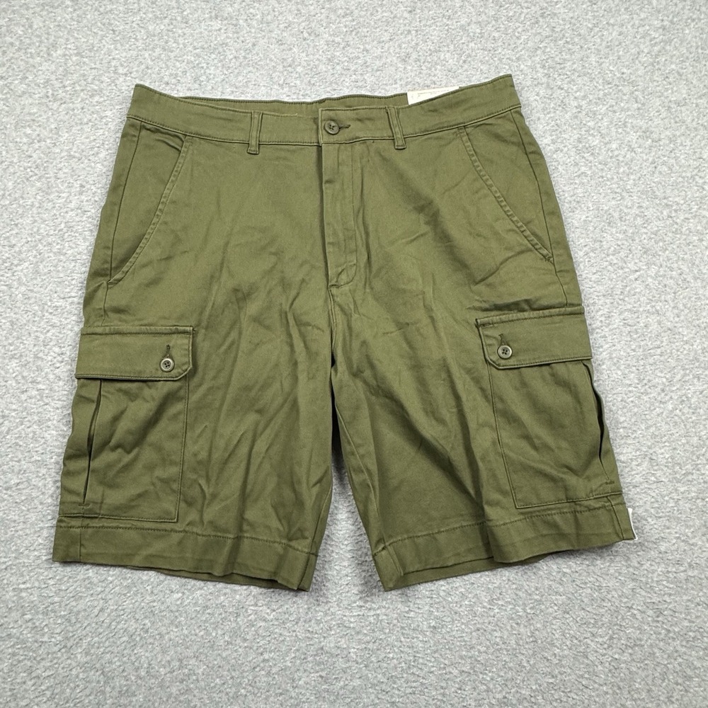 St Johns Bay 10" Cargo Shorts Men's 36 Comfort Stretch Waistband Burnt Olive NWT